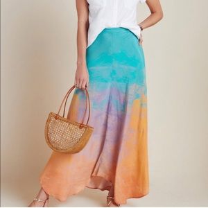 Anthropologie BL-NK + Amalia Tie-Dyed Bias Maxi Skirt, Size XL